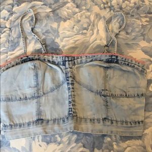 American Eagle denim-ish style crop top